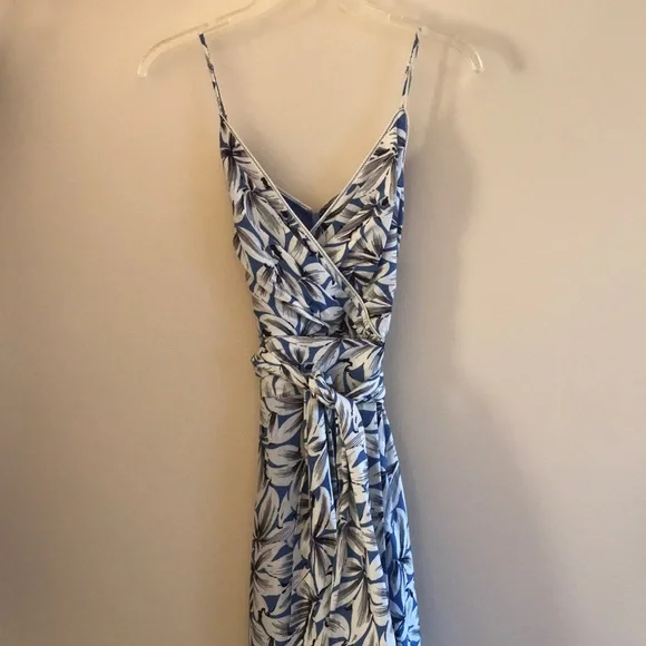 Jonathan Simkhai | Ava Floral Wrap Linen Blend Gown in Pacific Print Size 2 - Picture 2 of 12